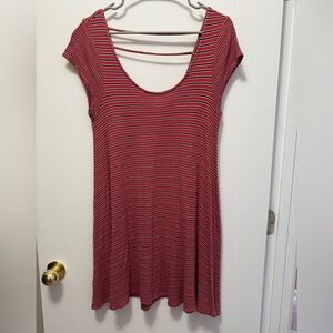 American Eagle Outfitters Red and White Striped Dress Size Large